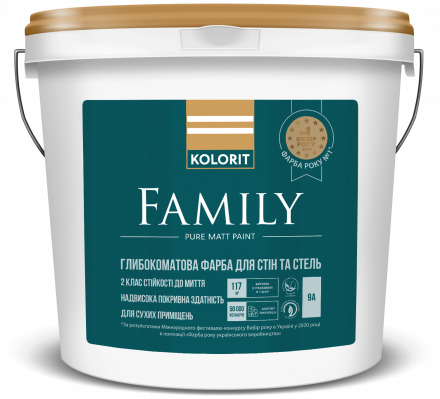 Kolorit Family латексна фарба для стелі 9л